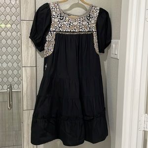 Mi Golondrina Black Puff Sleeve Dress